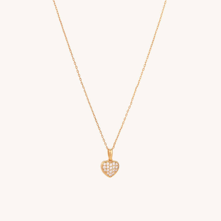 Shop Cute Heart Diamond Necklace | 18k Gold Vermeil Palmonas-3