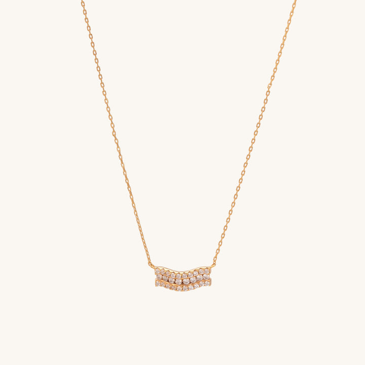 Shop Diamond Wavy Necklace | 18k Gold Vermeil Palmonas-2