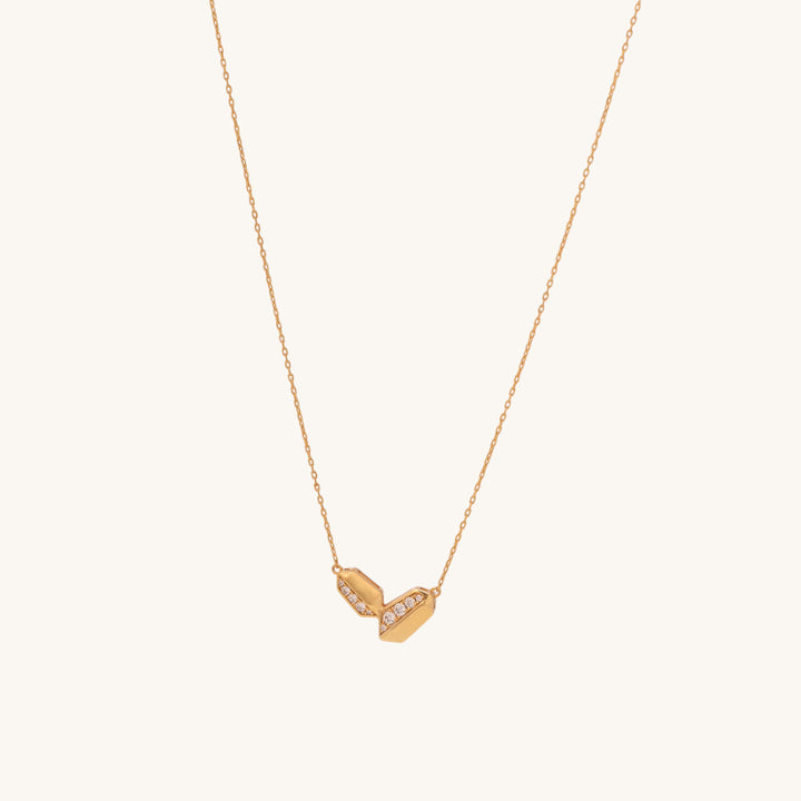 Shop Rebecca Minkoff Puffy Metal Hexagon Necklace | 18k Gold Vermeil Palmonas-2