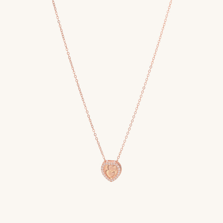 Shop Holographic Heart Necklace- 18k Rose Gold Vermeil Palmonas-2
