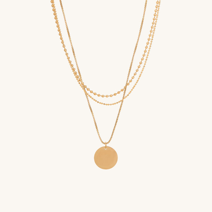 Shop Round Belle Three Layer Necklace- 18k Gold Plated Palmonas-2