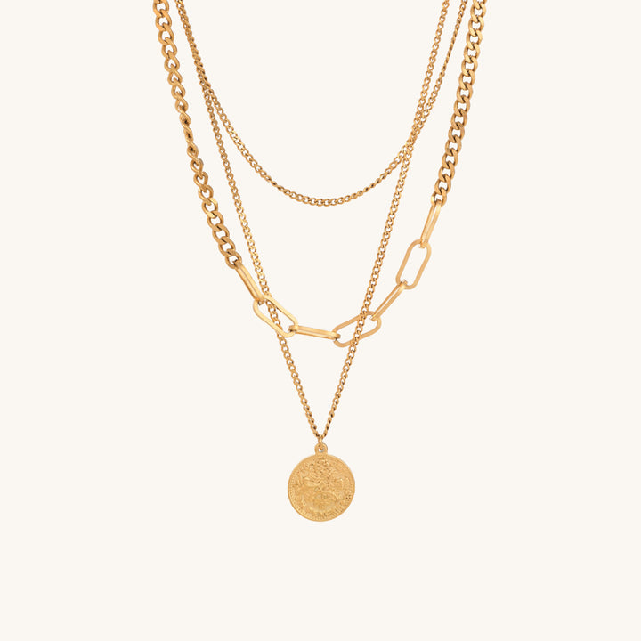 Shop Penny Elizabeth Three Layer Necklace- 18k Gold Plated Palmonas-2