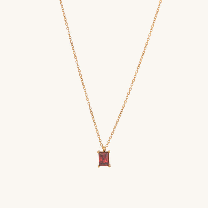 Shop Ruby Red Stone Necklace- 18k Gold Plated Palmonas-7