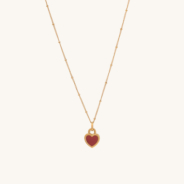 Shop Red White Heart Necklace- 18k Gold Plated Palmonas-2
