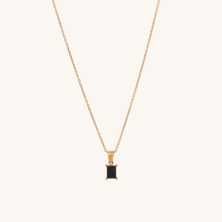 Shop Black Stone Necklace- 18k Gold Plated Palmonas-2