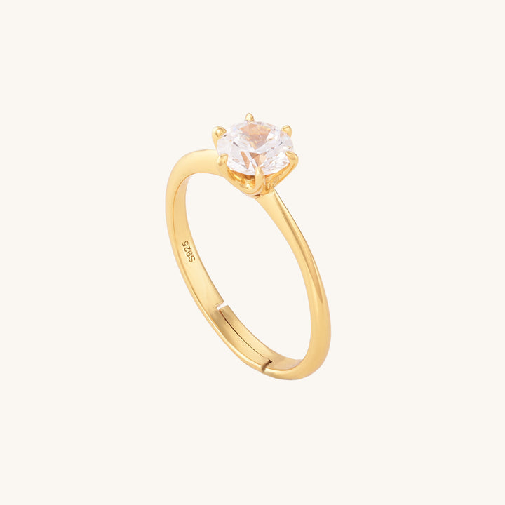 Shop Celestial Solitaire Diamond Ring | 18K Gold Vermeil Palmonas-4