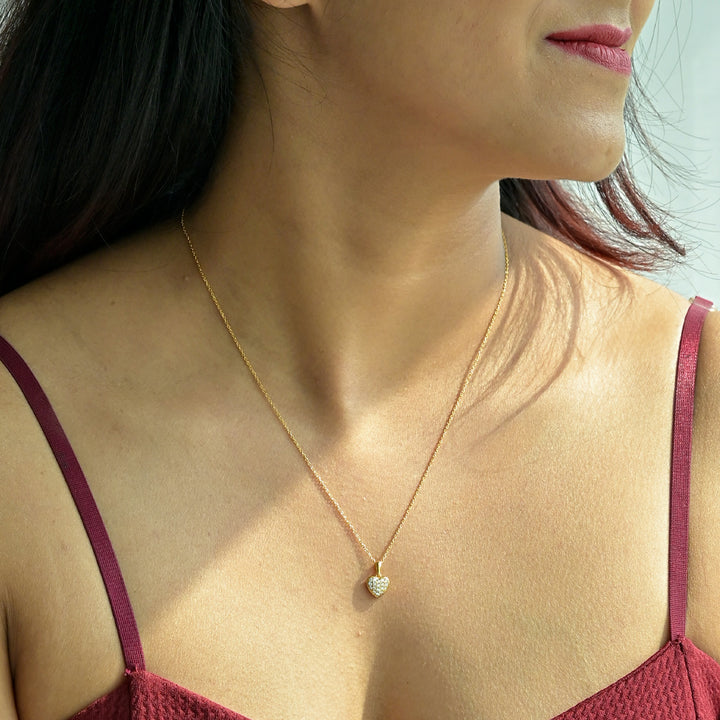 Shop Cute Heart Diamond Necklace | 18k Gold Vermeil Palmonas-4