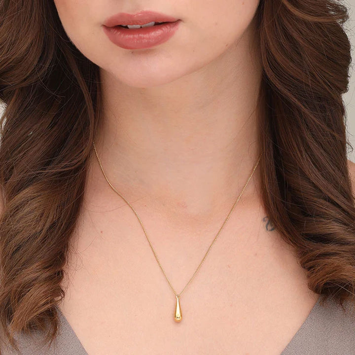 Shop Thin Drop Necklace- 18k Gold Plated Palmonas-1
