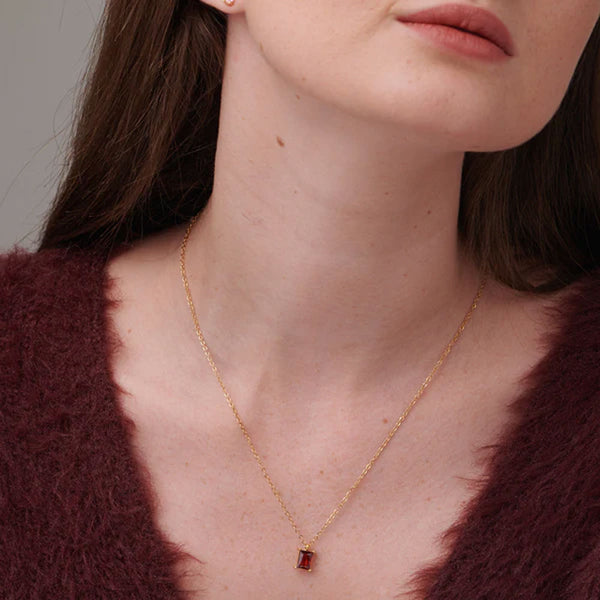 Shop Red Garnet Necklace- 18k Gold Plated Palmonas-1