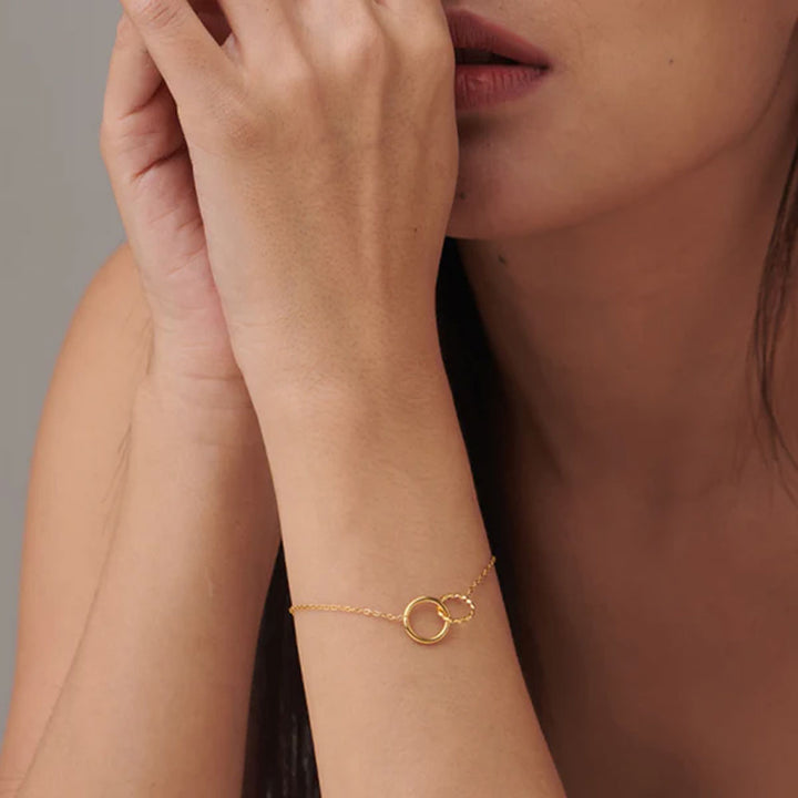 Shop Double Rings Bracelet- 18k Gold Plated Palmonas-3