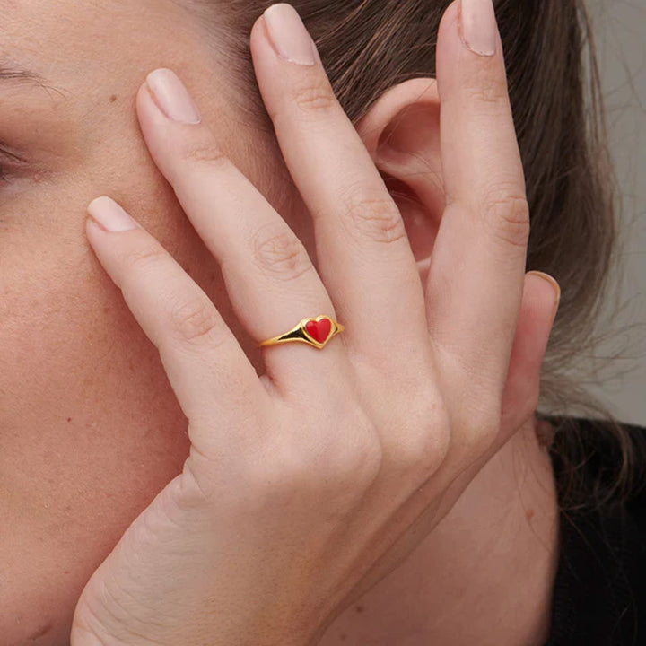 Shop Red Heart Ring- 18k Gold Vermeil Palmonas-3