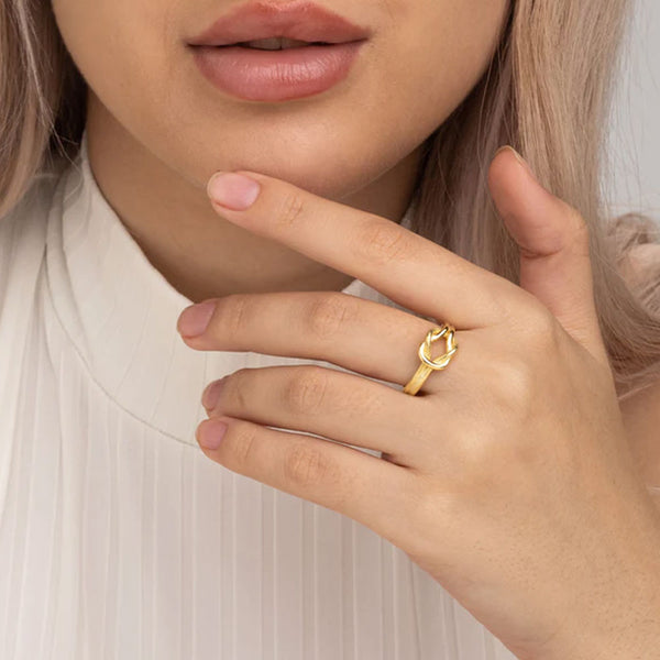 Shop Double Knot Ring- 18k Gold Plated Palmonas-1