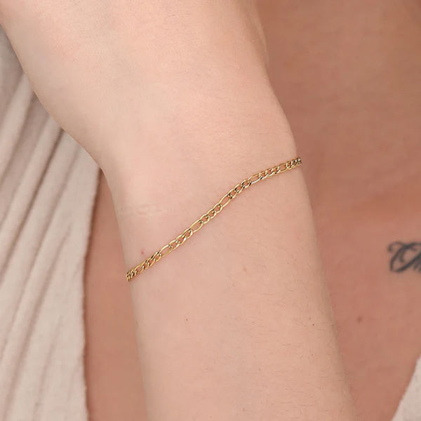 Plain Chain Bracelet- 18k Gold Plated
