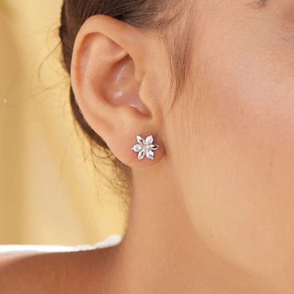 Shop Plumeria Fall Stud Earrings- 925 Silver Palmonas-1