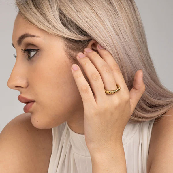 Croissant Signet Ring- 18k Gold Plated