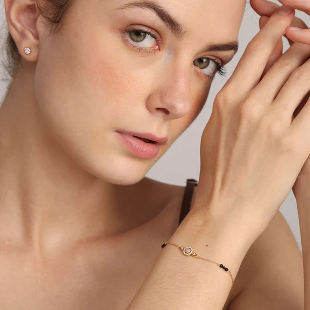 Shop Saba Adjustable Diamond Mangalsutra Bracelet Online | CaratLane US