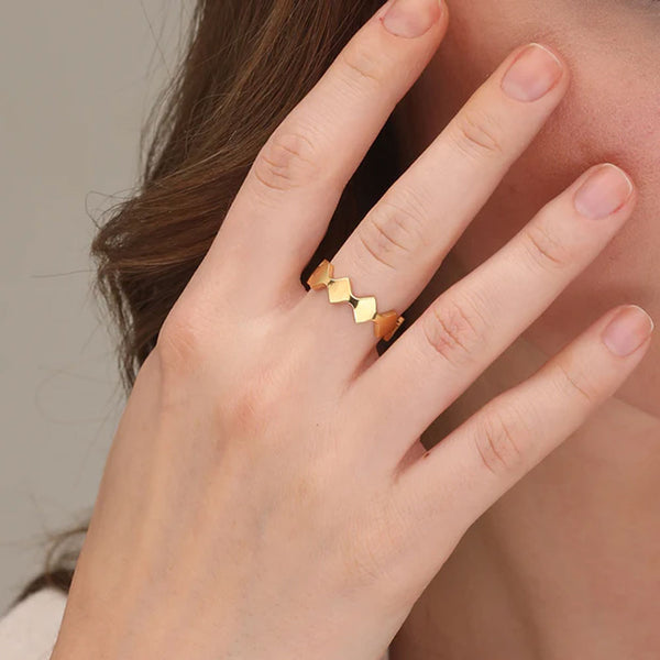 Triangle Band Ring- 18k Gold Plated