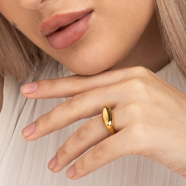 Bold Oval Ring- 18k Gold Plated