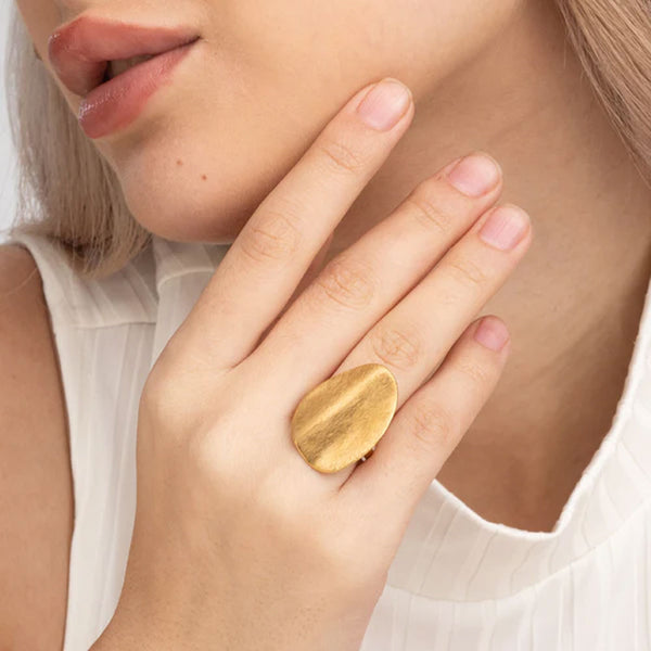 Plain Polished Ring- 18k Gold Plated