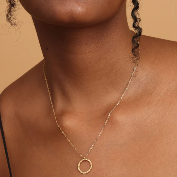 Geometric Round Necklace | 18k Gold Plated