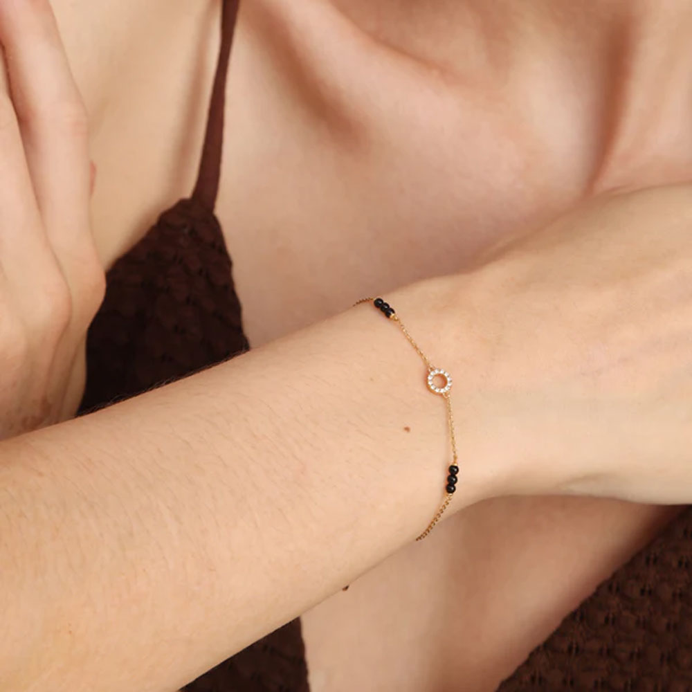 Buy Palmonas 18k Gold Plated Ahana Mangalsutra Bracelet for Women-BIS  Hallmarked online