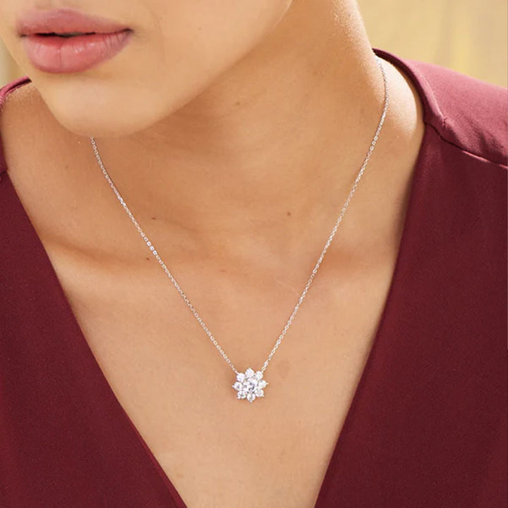Shop Flower Solitaire Necklace- 925 Silver Palmonas-3