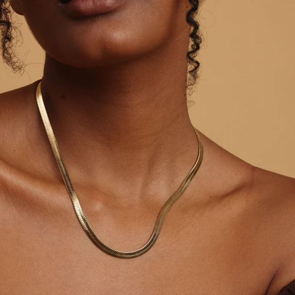Snake Chain Necklace- 18k Gold Plated
