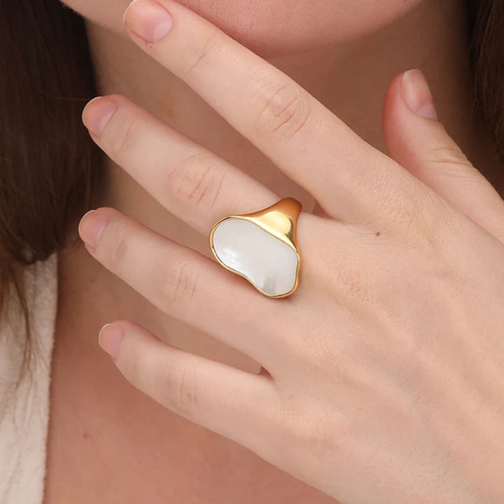 Shop Galaxy White Ring- 18k Gold Plated Palmonas-3