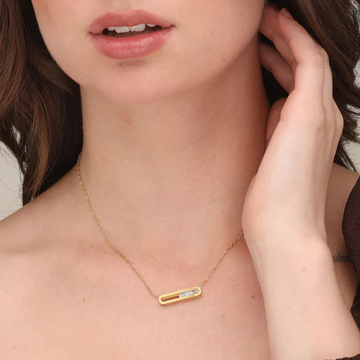 Shop Stones Bar Necklace- 18k Gold Plated Palmonas-7