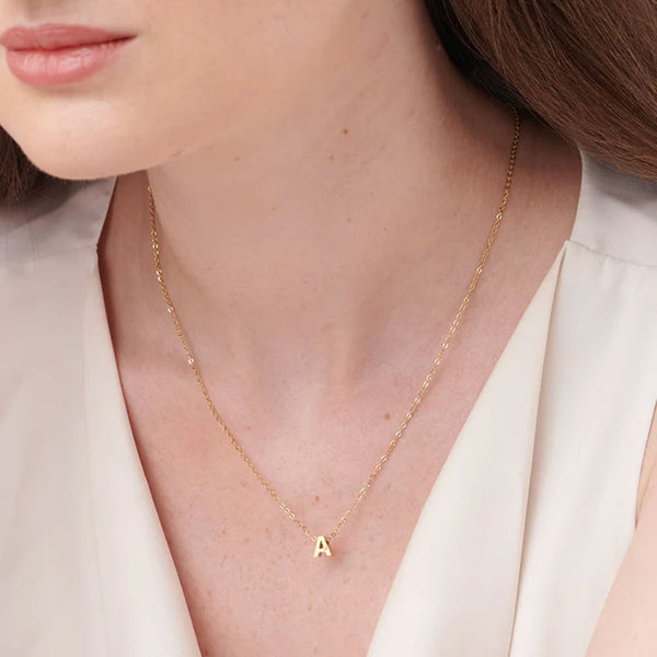 Small Letter Necklace- 18k Gold Plated