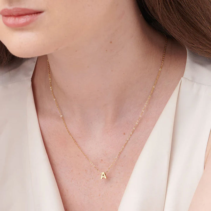 Tiny Initial Necklace W Gold Filled + Vermeil