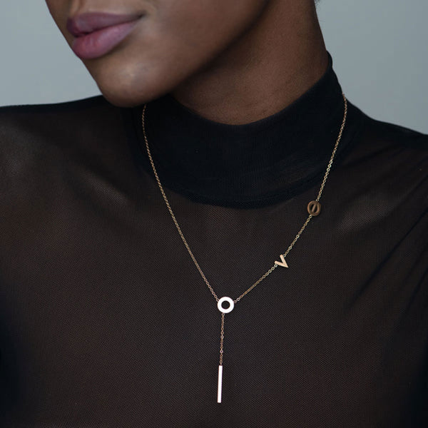 Love Space Necklace- 18k Rose Gold Plated