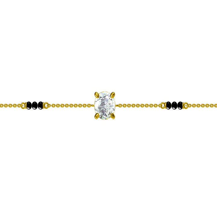 Shop Big Stone Mangalsutra Bracelet- 18k Gold Vermeil Palmonas-5