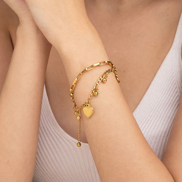 Hearts All Over Bracelet- 18k Gold Plated