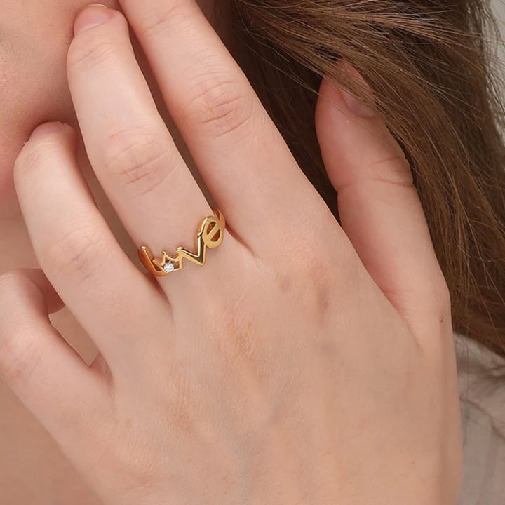 Shop Love Script Ring- 18k Gold Plated Palmonas-1