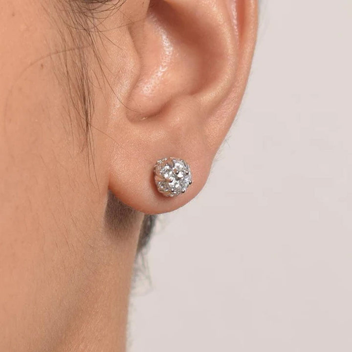 Shop Bezel Jewel Stud Earrings- 925 Silver Palmonas-1