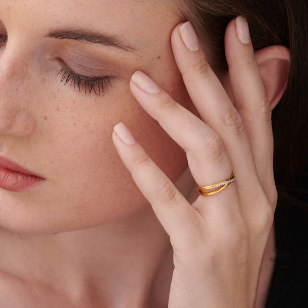 Shop Criss Cross Ring- 18k Gold Plated Palmonas-1