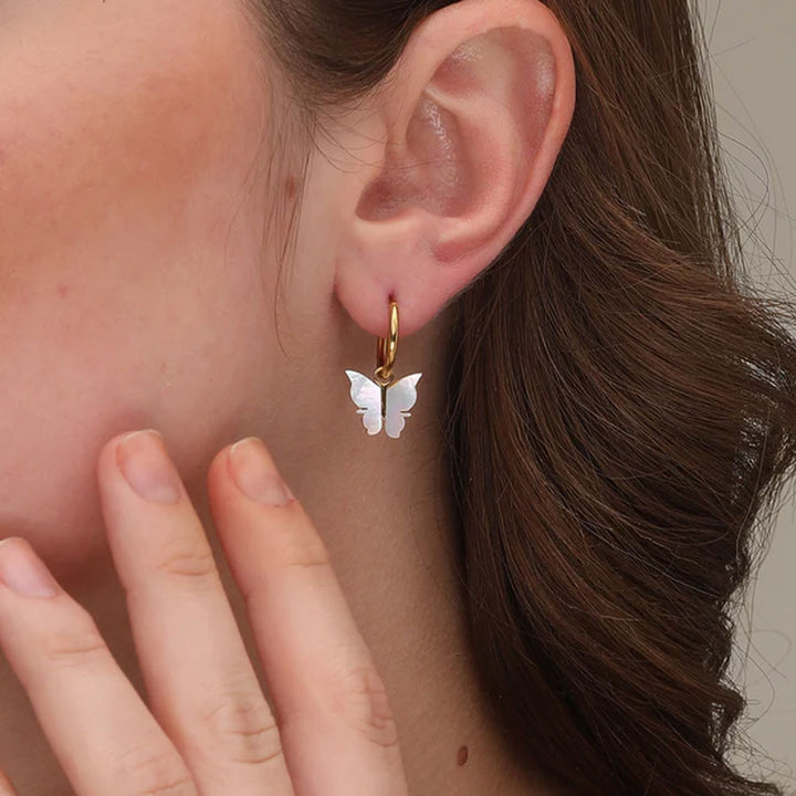 Shop Annabelle Butterfly Hoop Earrings- 18k Gold Plated Palmonas-4