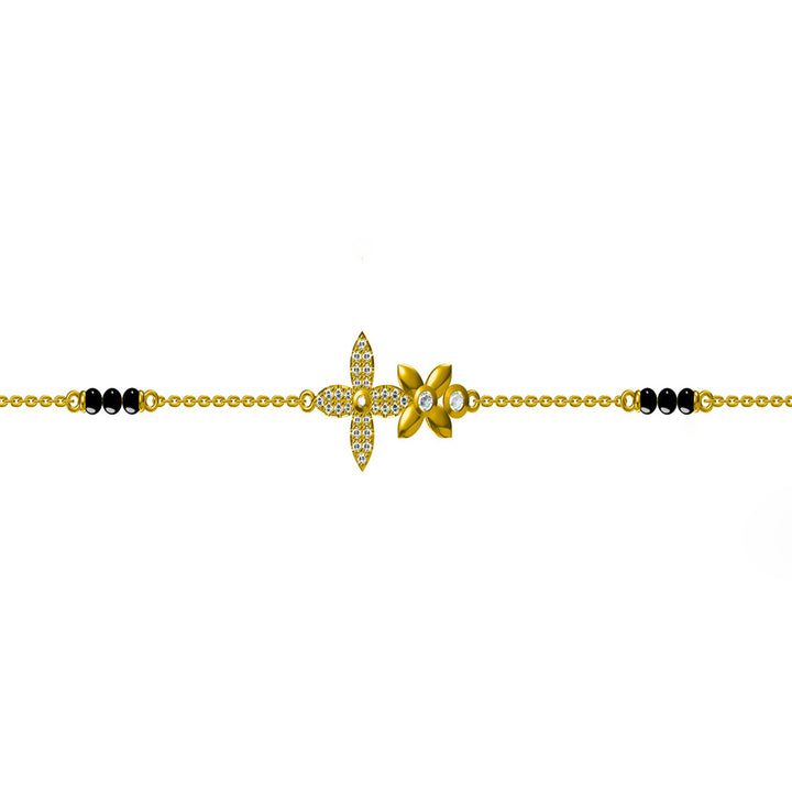 Shop Manasvini Mangalsutra Bracelet- 18k Gold Vermeil Palmonas-5