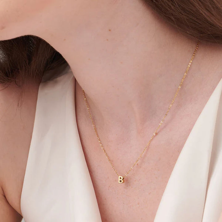 Shop Small Letter Necklace- 18k Gold Plated Palmonas-4