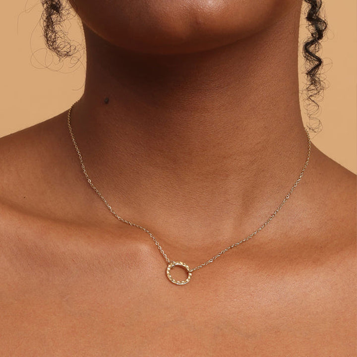 Shop Geometric Round Necklace | 18k Gold Plated Palmonas-4