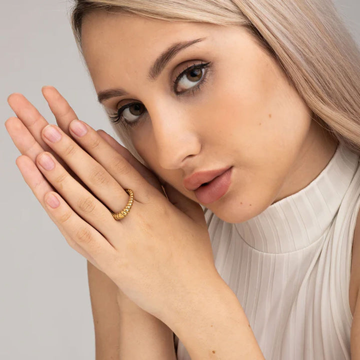 Shop Croissant Signet Ring- 18k Gold Plated Palmonas-3