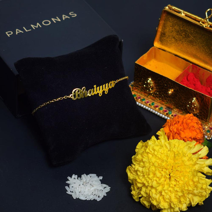 Shop Bhaiyya Rakhi- 18k Gold Plated Palmonas-7
