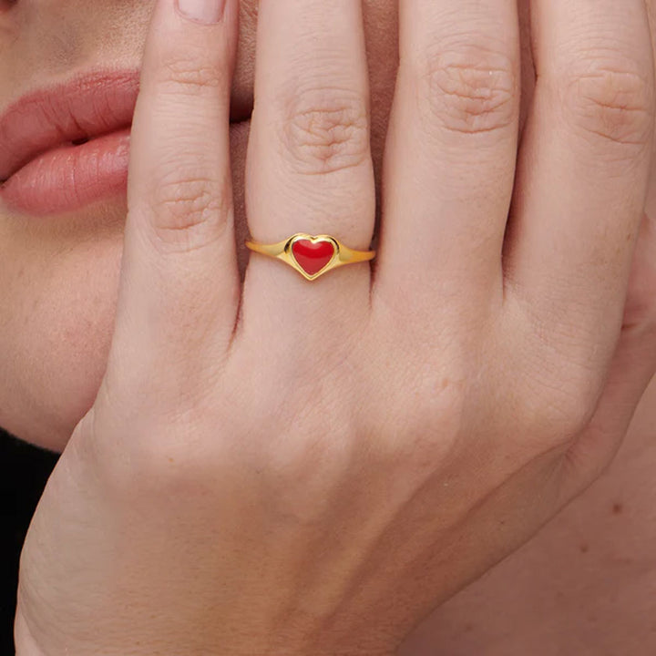 Shop Red Heart Ring- 18k Gold Vermeil Palmonas-1