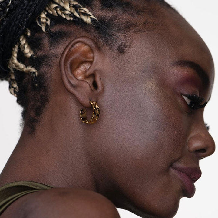 Shop Chain Affair Hoop Earrings- 18k Gold Plated Palmonas-1