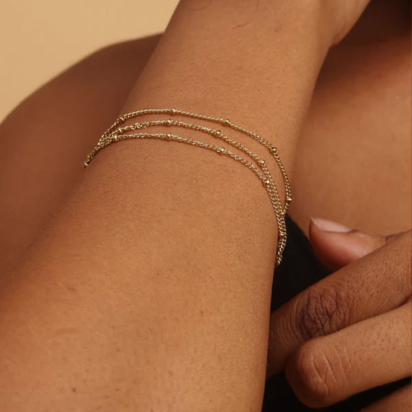 Tiny Beads Bracelet | 18k Gold Plated