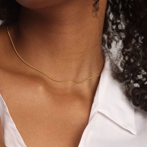 Glossy Chain Necklace- 18k Gold Plated