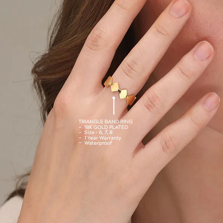 Shop Triangle Band Ring- 18k Gold Plated Palmonas-2