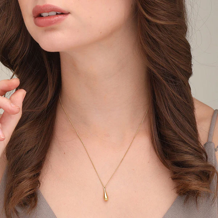 Shop Thin Drop Necklace- 18k Gold Plated Palmonas-4
