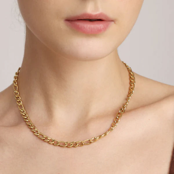 Figaro Chain Necklace- 18k Gold Plated